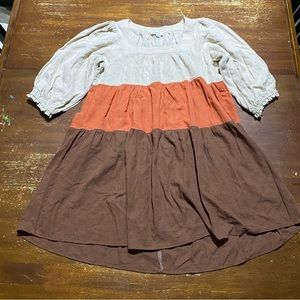 Umgee Women’s Dress Linen Blend Balloon Sleeve Size Small Balloon Sleeve Fall